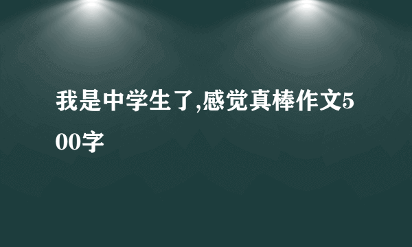 我是中学生了,感觉真棒作文500字