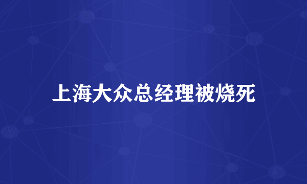 上海大众总经理被烧死