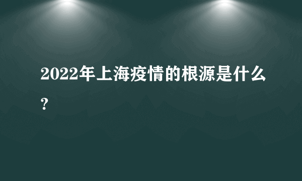 2022年上海疫情的根源是什么?