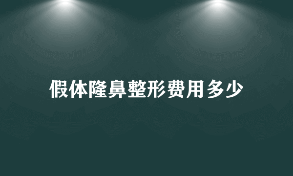 假体隆鼻整形费用多少