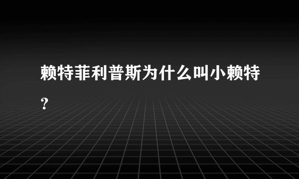 赖特菲利普斯为什么叫小赖特？