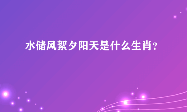 水储风絮夕阳天是什么生肖？