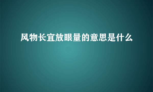 风物长宜放眼量的意思是什么