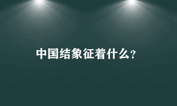 中国结象征着什么？