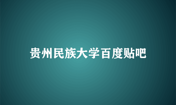 贵州民族大学百度贴吧