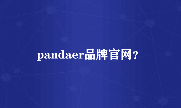 pandaer品牌官网？