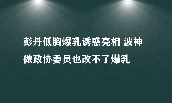 彭丹低胸爆乳诱惑亮相 波神做政协委员也改不了爆乳