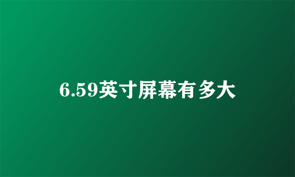 6.59英寸屏幕有多大