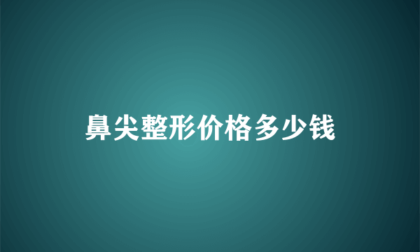 鼻尖整形价格多少钱