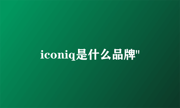 iconiq是什么品牌