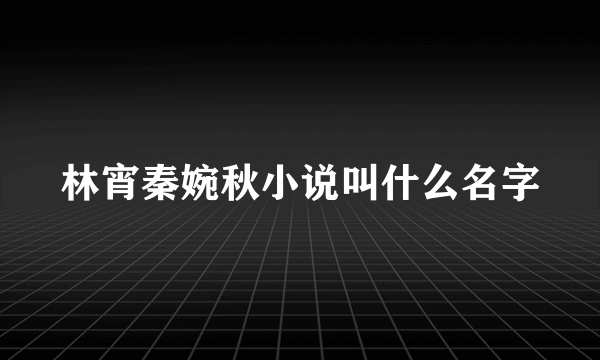 林宵秦婉秋小说叫什么名字