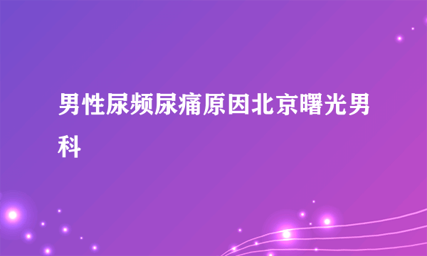 男性尿频尿痛原因北京曙光男科