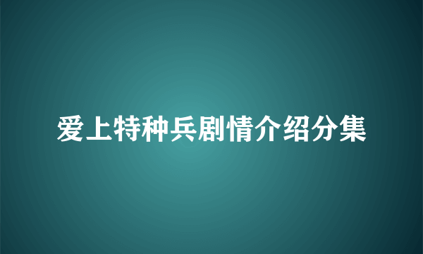 爱上特种兵剧情介绍分集