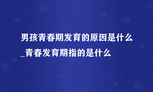 男孩青春期发育的原因是什么_青春发育期指的是什么