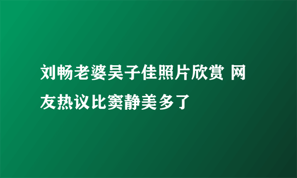 刘畅老婆吴子佳照片欣赏 网友热议比窦静美多了