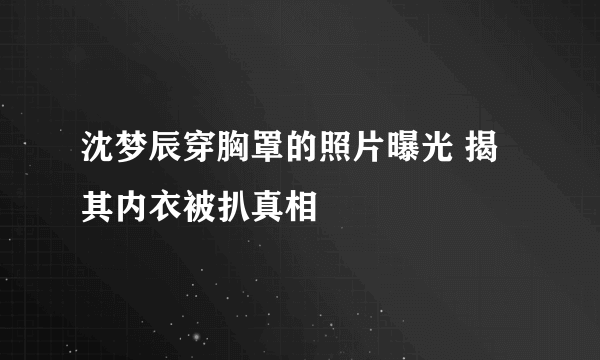 沈梦辰穿胸罩的照片曝光 揭其内衣被扒真相