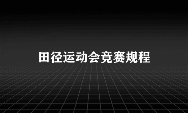 田径运动会竞赛规程