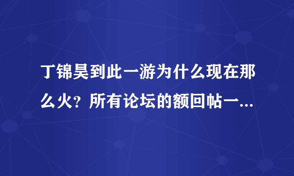 丁锦昊到此一游为什么现在那么火？所有论坛的额回帖一般都是这句话？