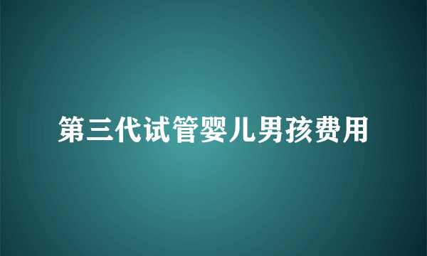 第三代试管婴儿男孩费用