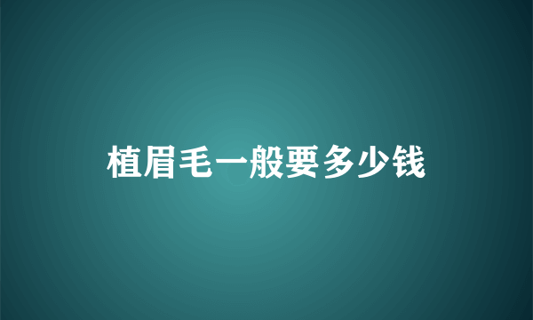 植眉毛一般要多少钱