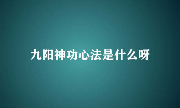 九阳神功心法是什么呀