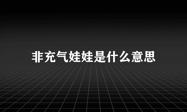 非充气娃娃是什么意思