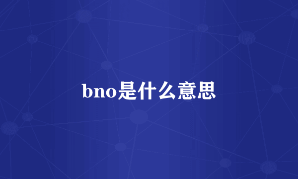 bno是什么意思