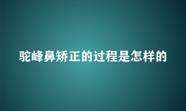 驼峰鼻矫正的过程是怎样的