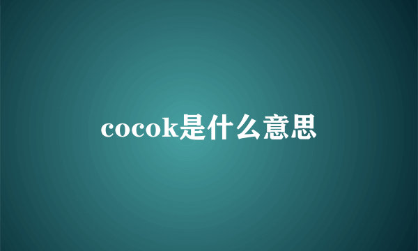 cocok是什么意思