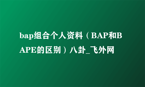 bap组合个人资料（BAP和BAPE的区别）八卦_飞外网