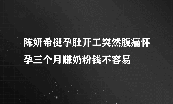 陈妍希挺孕肚开工突然腹痛怀孕三个月赚奶粉钱不容易