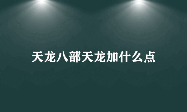 天龙八部天龙加什么点