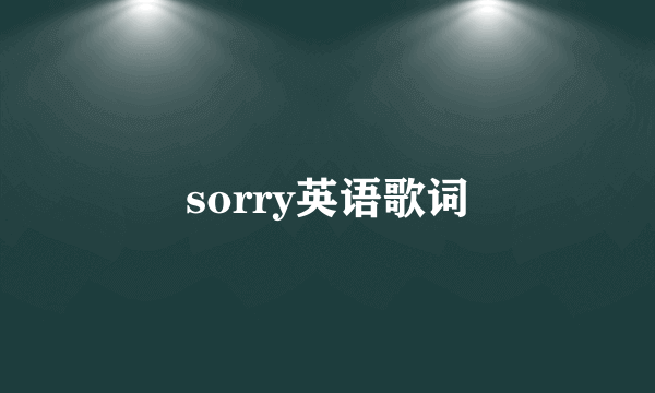 sorry英语歌词