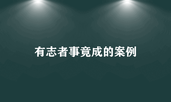 有志者事竟成的案例