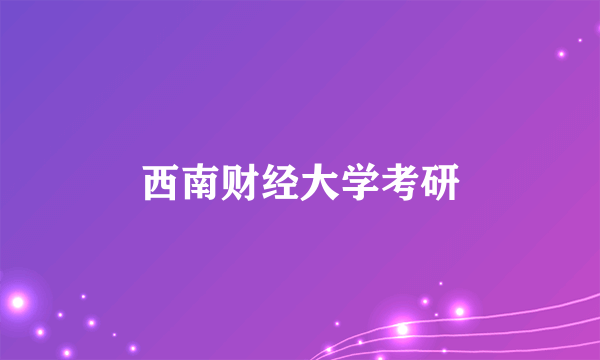 西南财经大学考研