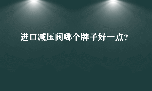 进口减压阀哪个牌子好一点？