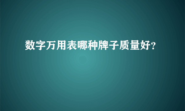 数字万用表哪种牌子质量好？