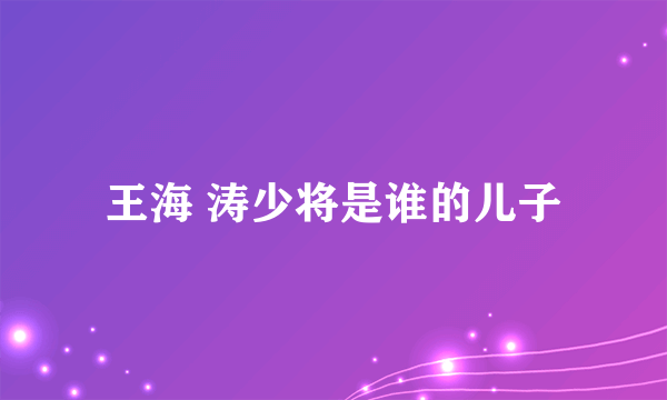 王海 涛少将是谁的儿子