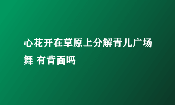 心花开在草原上分解青儿广场舞 有背面吗