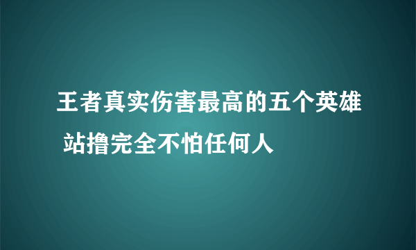 王者真实伤害最高的五个英雄 站撸完全不怕任何人