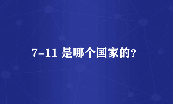 7-11 是哪个国家的？