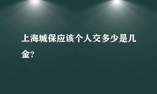 上海城保应该个人交多少是几金？