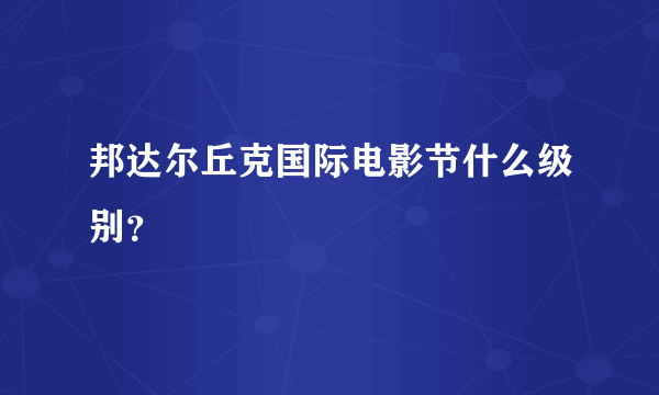 邦达尔丘克国际电影节什么级别？