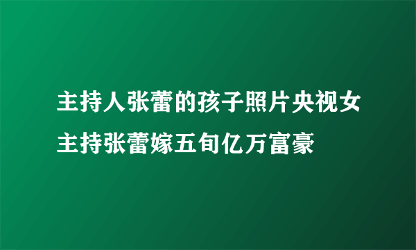 主持人张蕾的孩子照片央视女主持张蕾嫁五旬亿万富豪