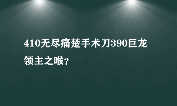 410无尽痛楚手术刀390巨龙领主之喉？