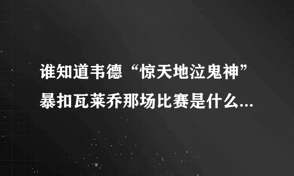 谁知道韦德“惊天地泣鬼神”暴扣瓦莱乔那场比赛是什么时候打的