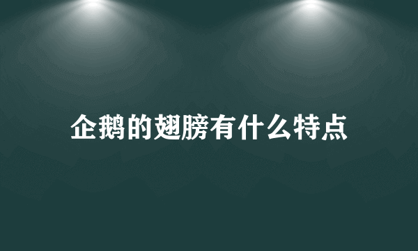 企鹅的翅膀有什么特点