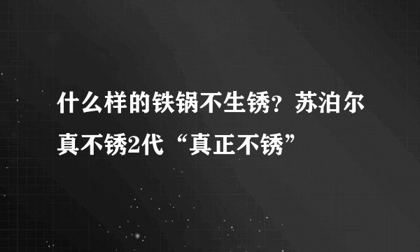 什么样的铁锅不生锈？苏泊尔真不锈2代“真正不锈”