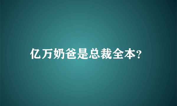 亿万奶爸是总裁全本？