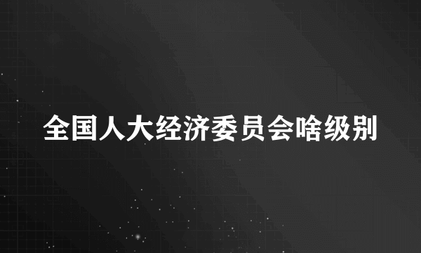 全国人大经济委员会啥级别